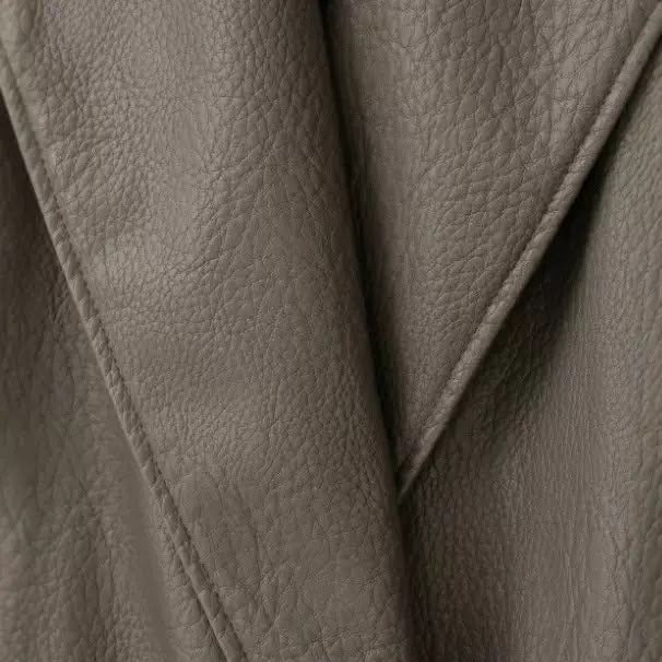 Taupe Wrap Leather Jacket