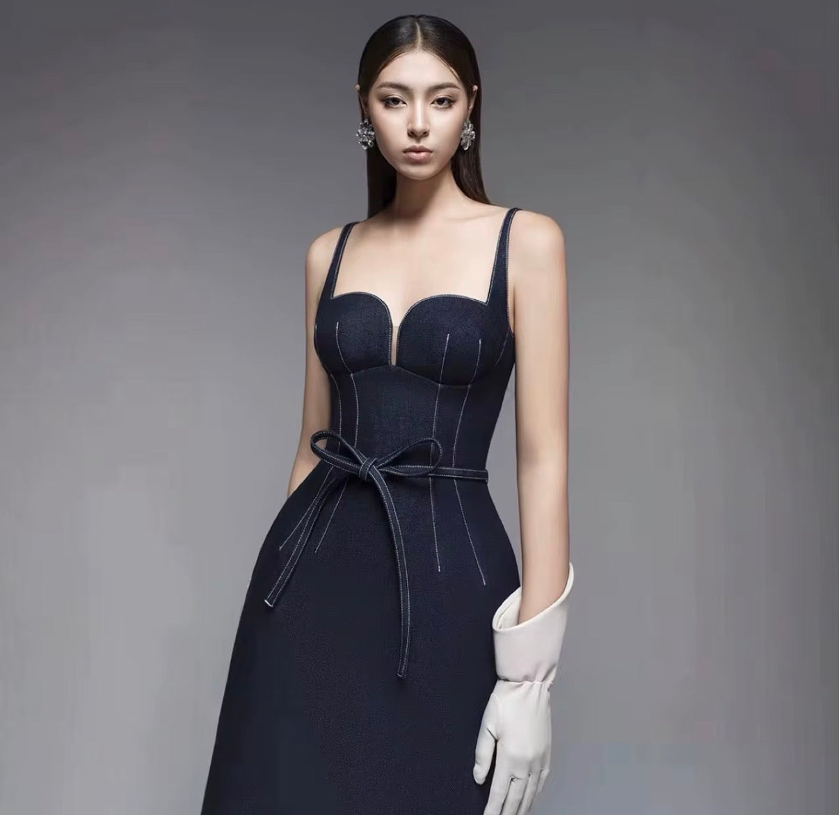 Denim Corset Tie Dress