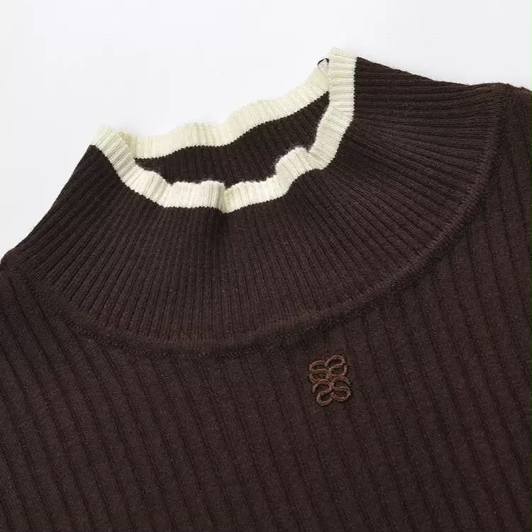 Monaco Contrast Ribbed Turtleneck