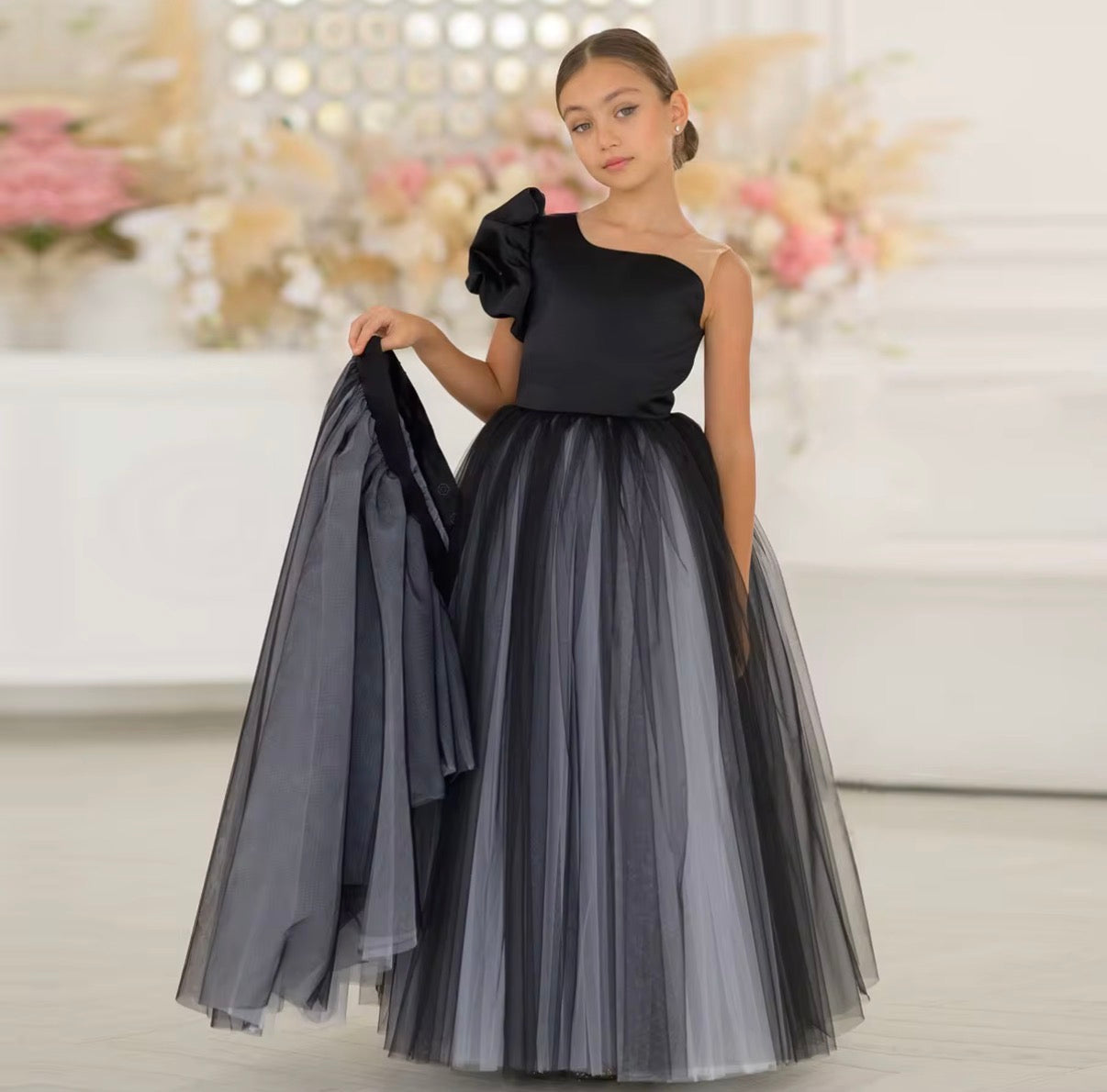 Midnight Ruffle Princess Dress