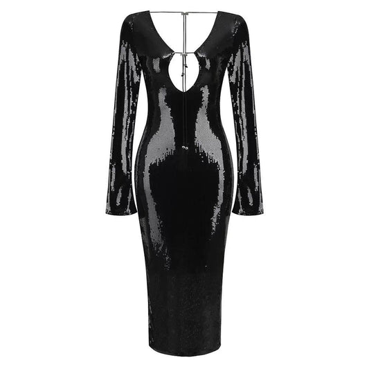 Luna Lure Long-Sleeve Sequin dress