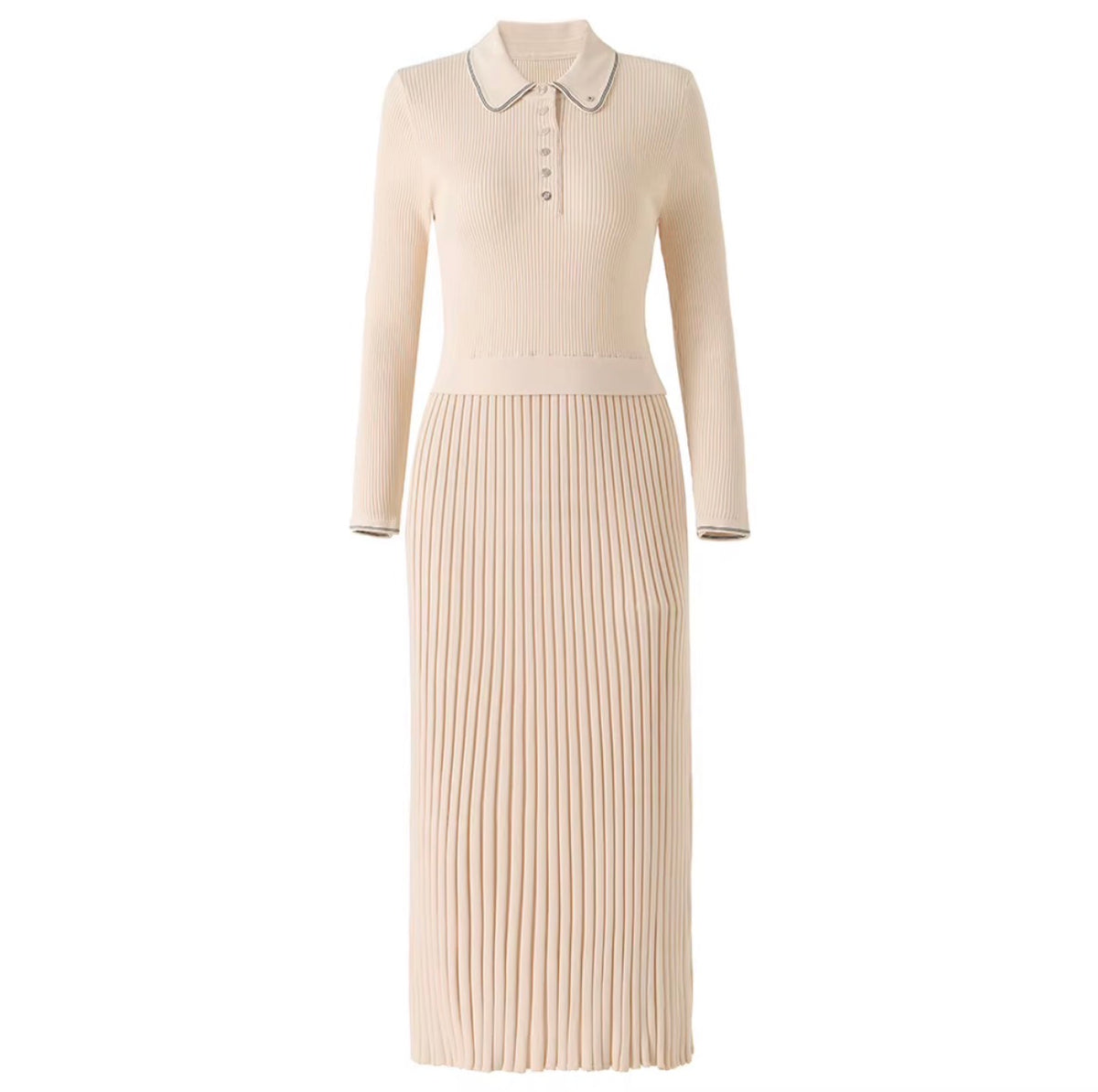 Camille Pleated Polo Maxi Dress