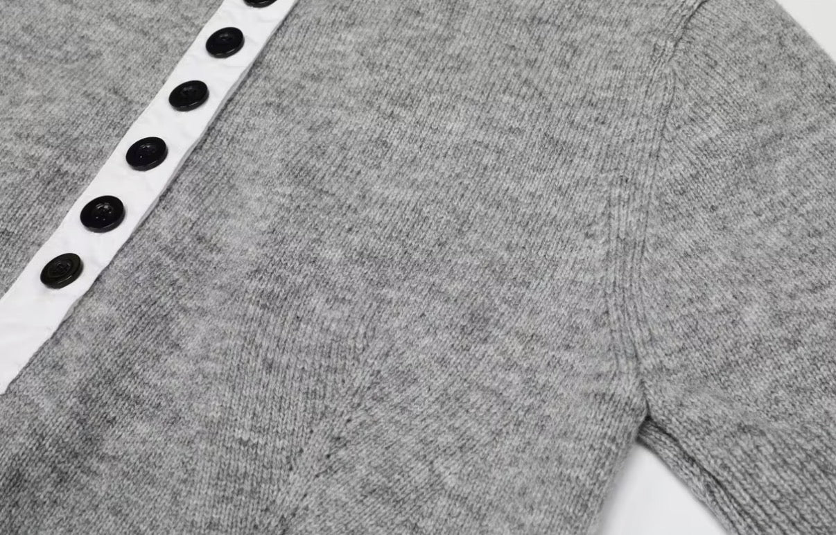 Short Sleeve Button-Front Knit Two-Piece Set