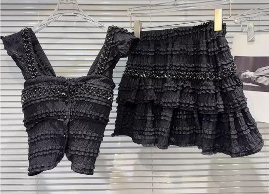 Ruffle Lace Two-Piece Set