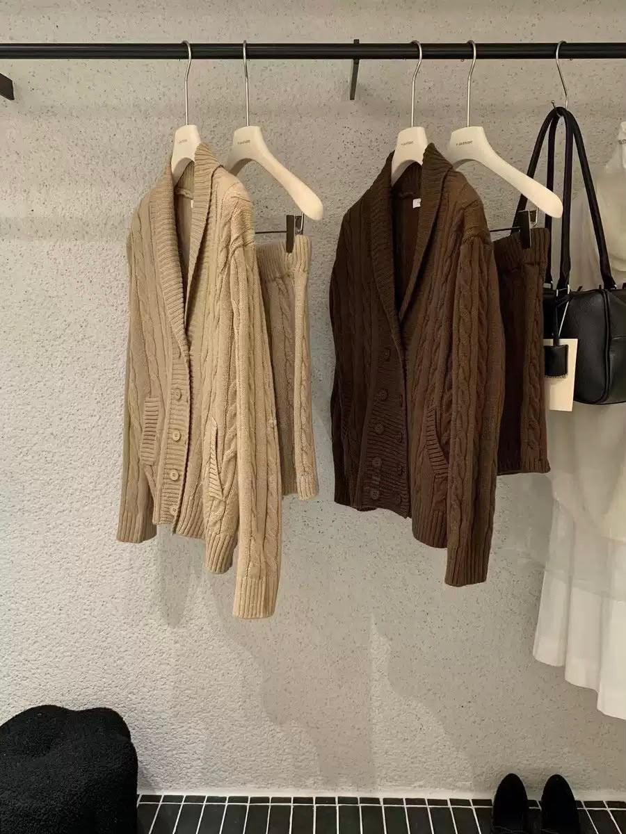 Heritage Cable Knit Cardigan Set
