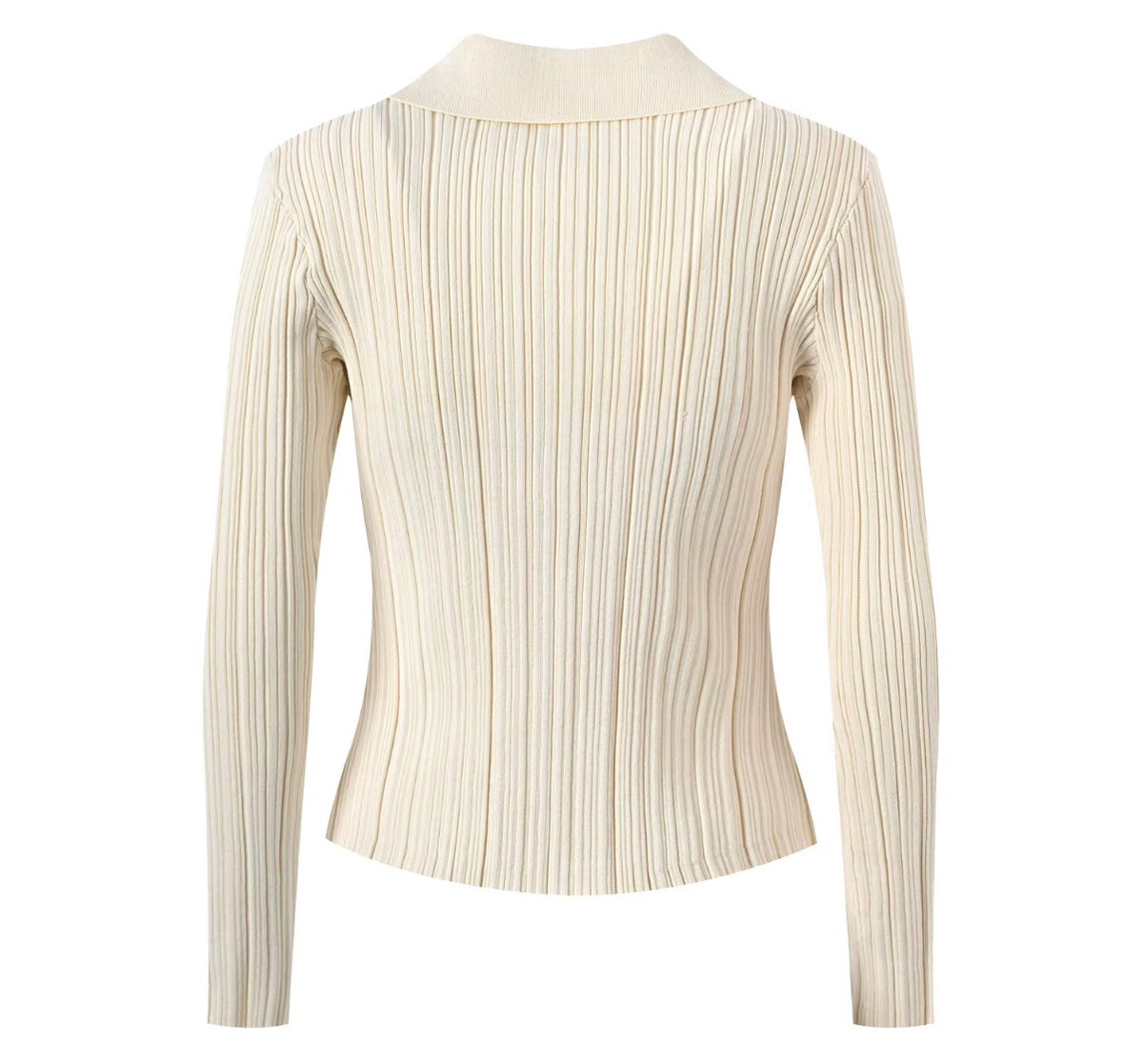Avery Ribbed Button-Up Polo Cardigan
