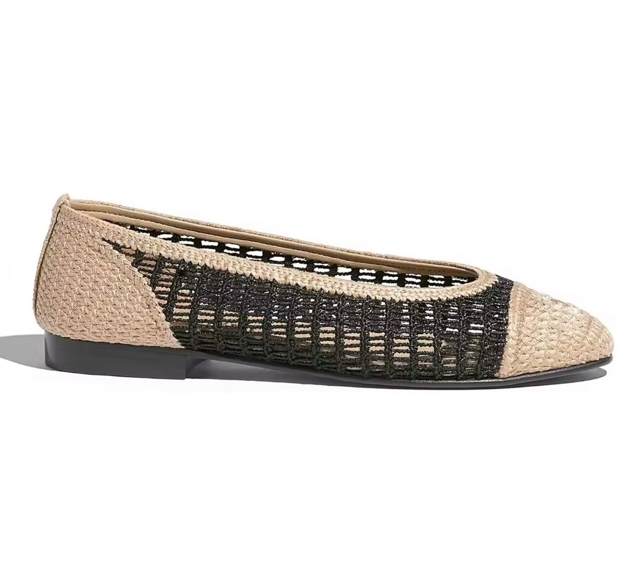 Crochet Cap Toe Ballet Flats