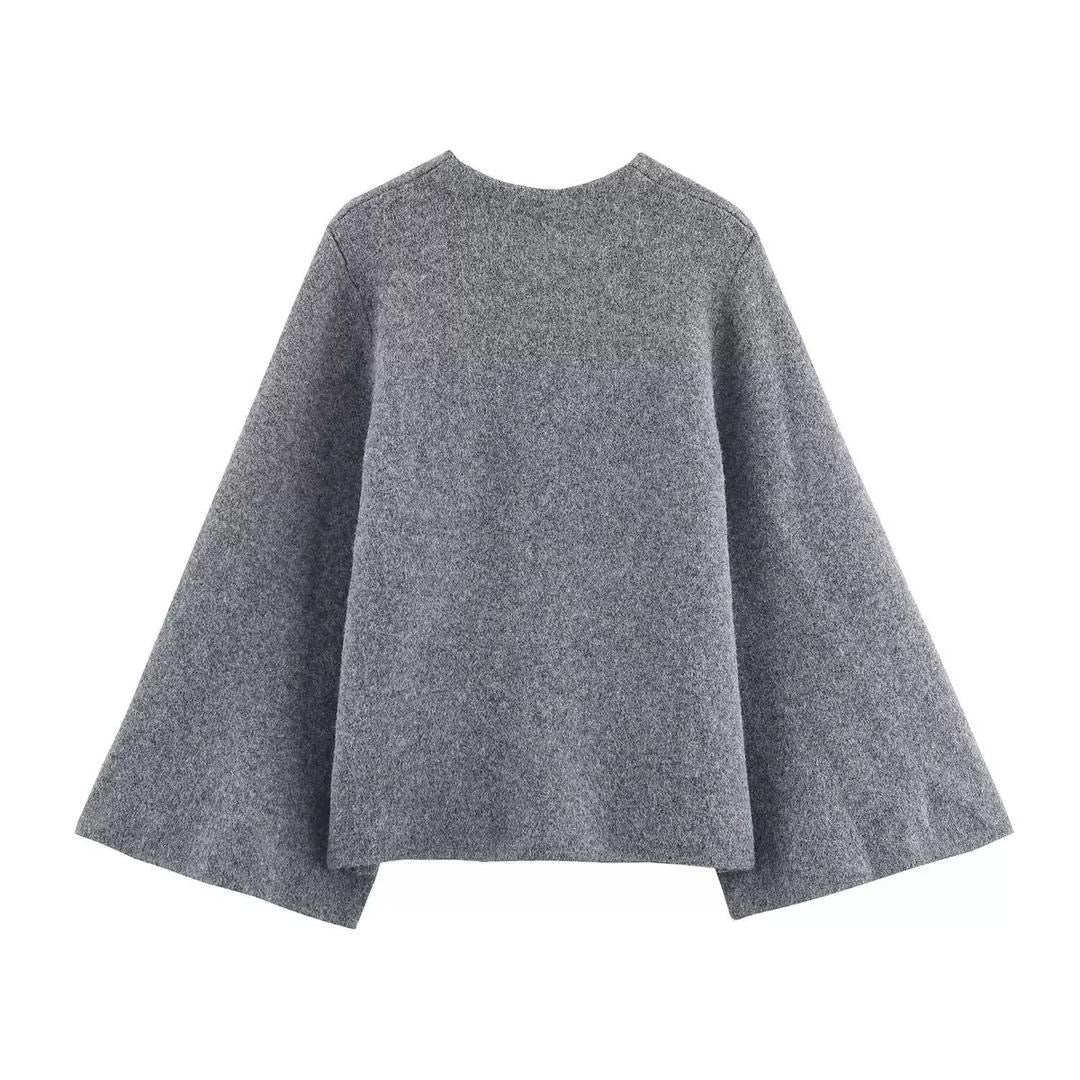 Soft Grace Wool Tie Jacket – Grey