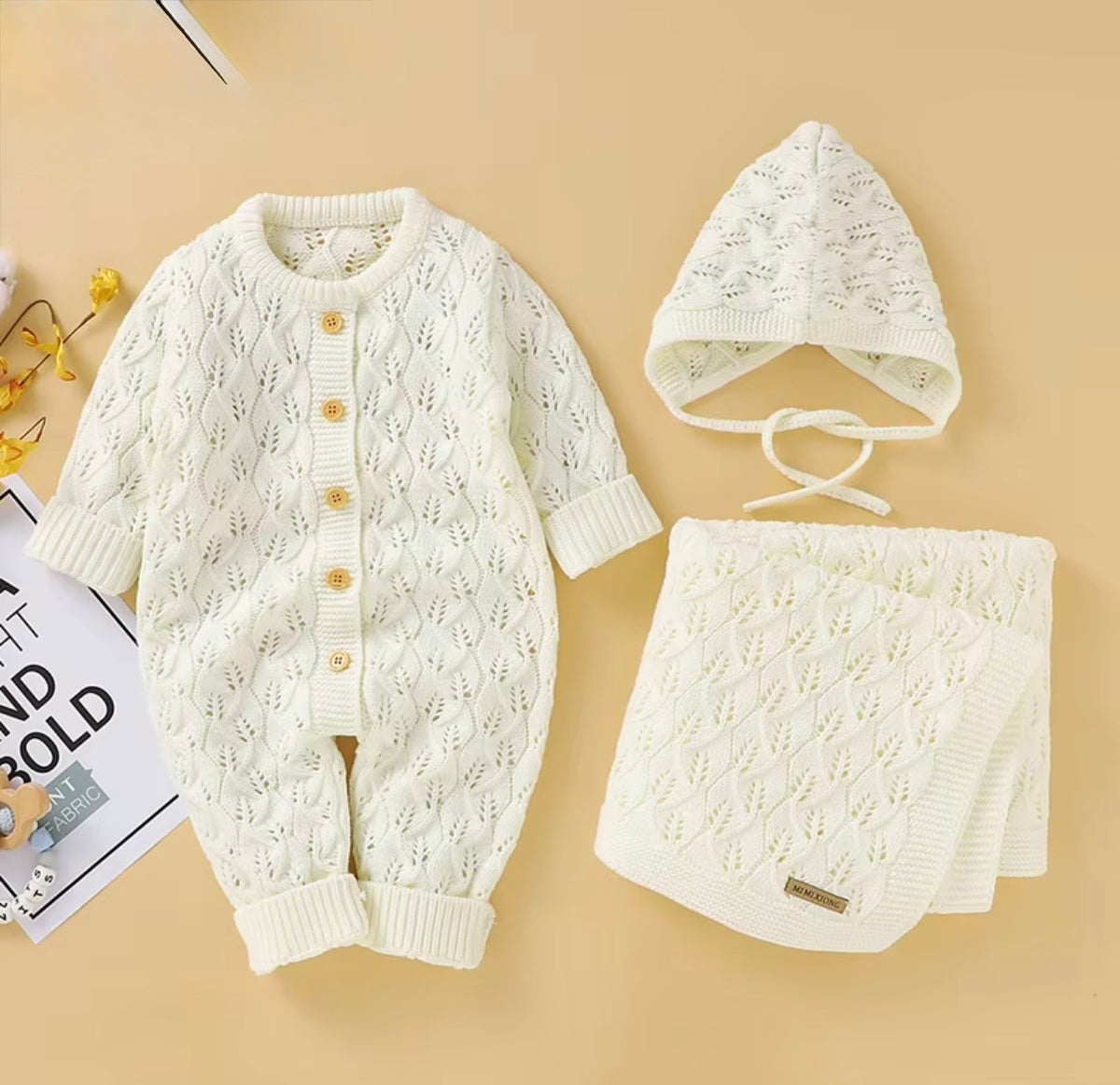 Willow Knit Baby Romper Set