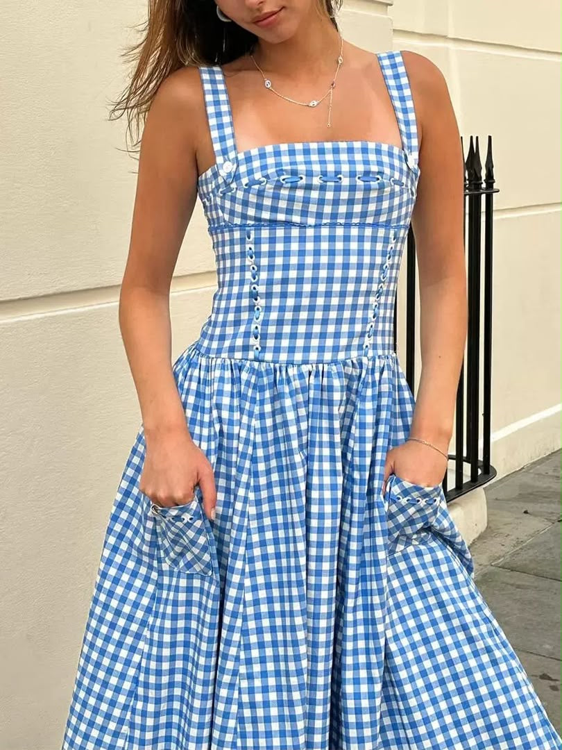 Bluebell Gingham Corset Dress