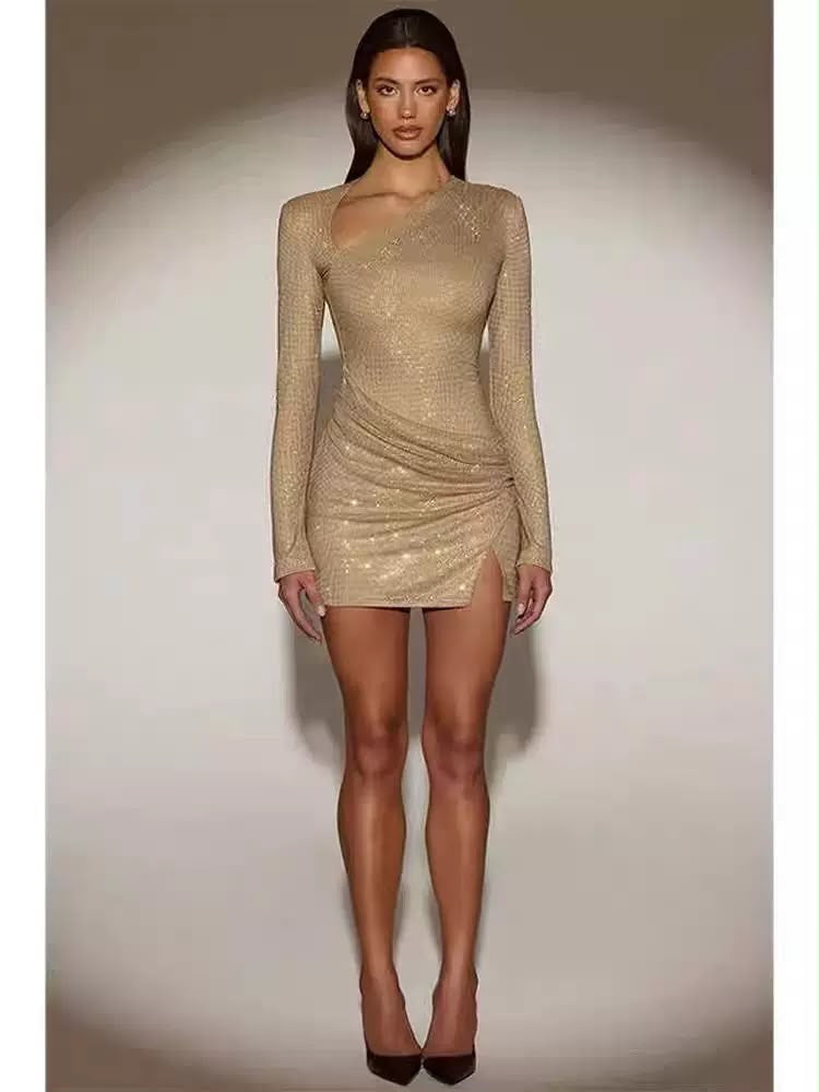Golden Hour Crystal Mini Dress