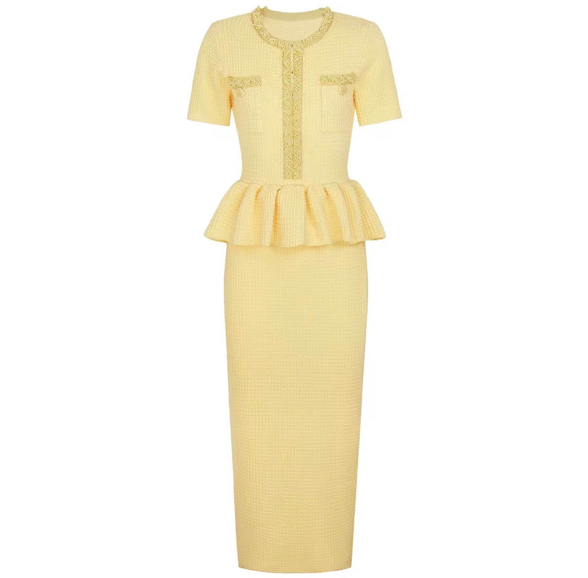 Paris Peplum Midi Dress
