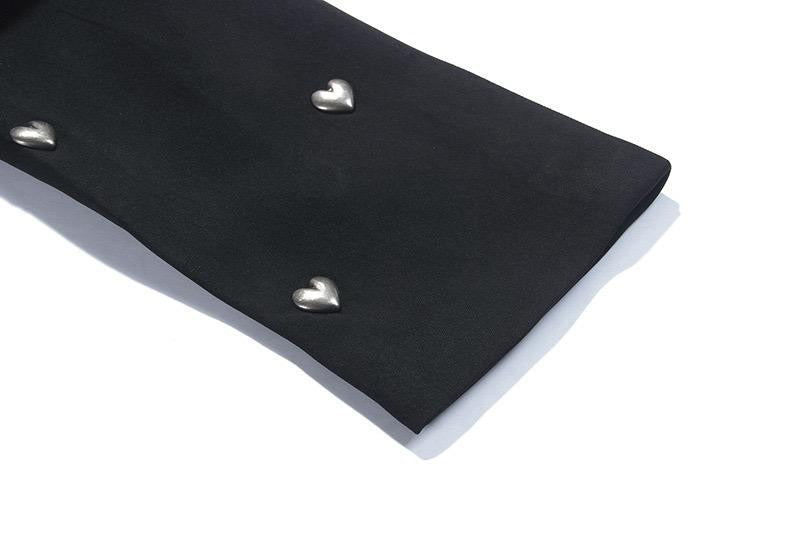 Heart Charms Oversized black Blazer