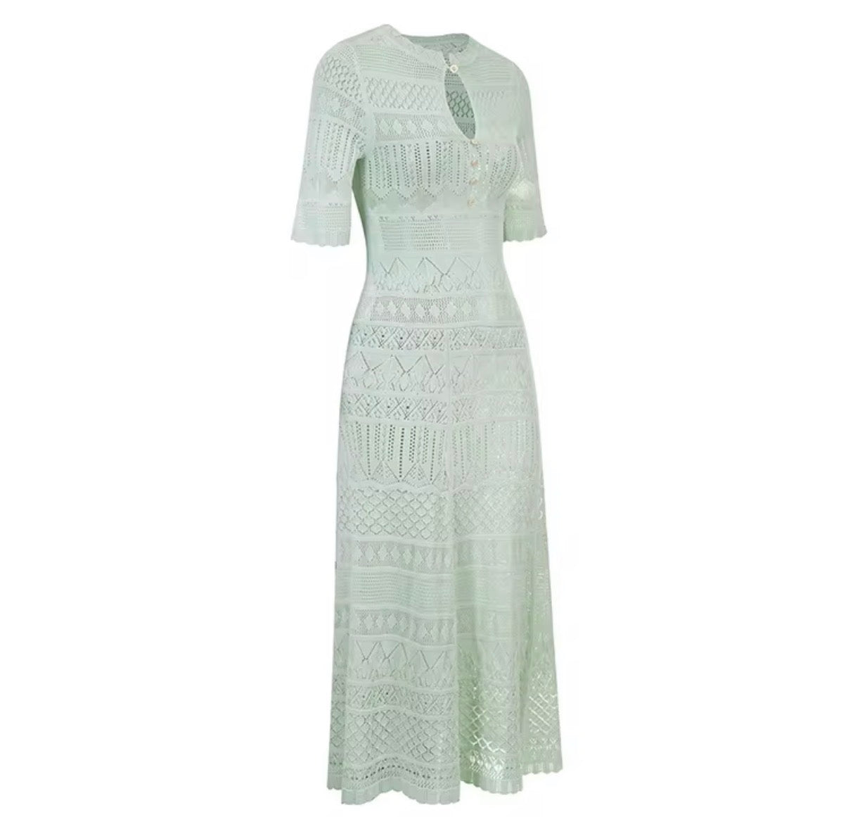 Mint Lace Knit Maxi Dress