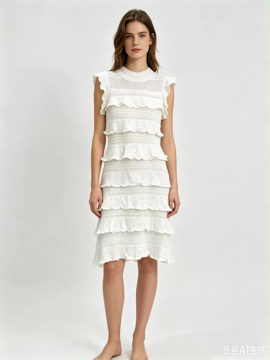 Rosalie Ruffle Knit Dress