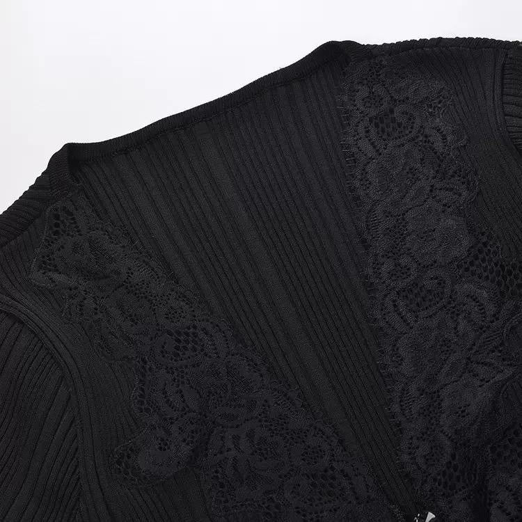 Noir Amour Lace Knit Top