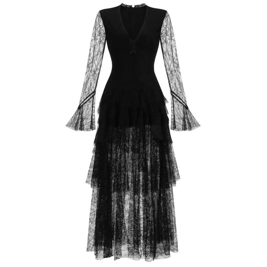 Amélie Lace Ruffle Gown