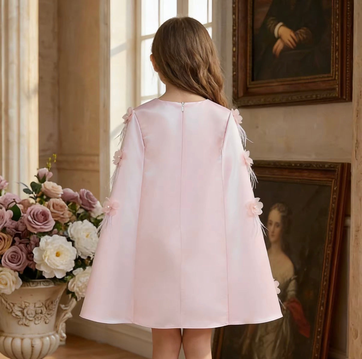 Blush Petal Cape Dress