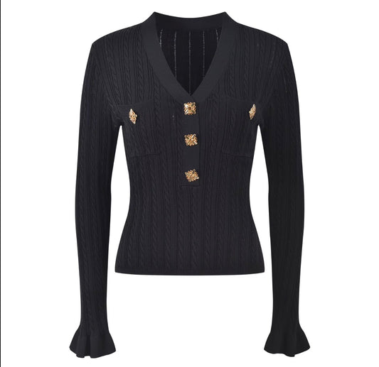Celeste Jewel Cable Knit Top