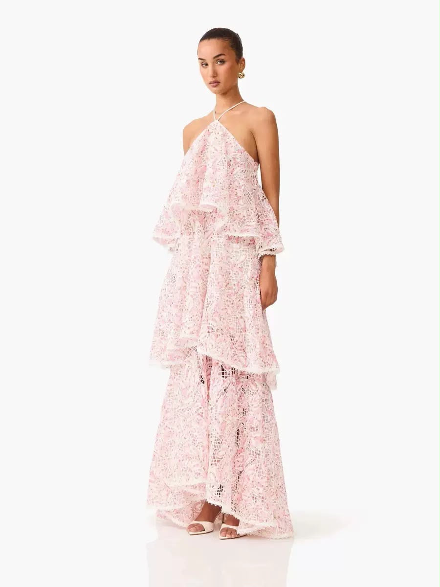 Bloom Cascade Lace Maxi Dress