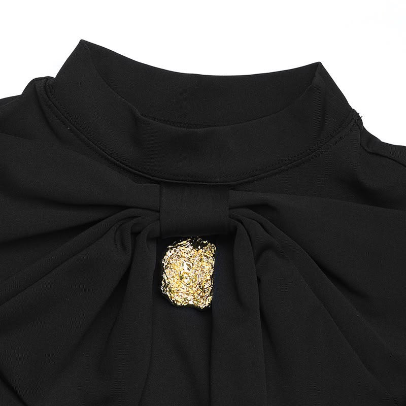 Noir Bow Mini Dress