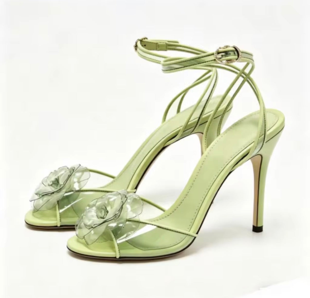 Lime Bloom Stiletto Heels