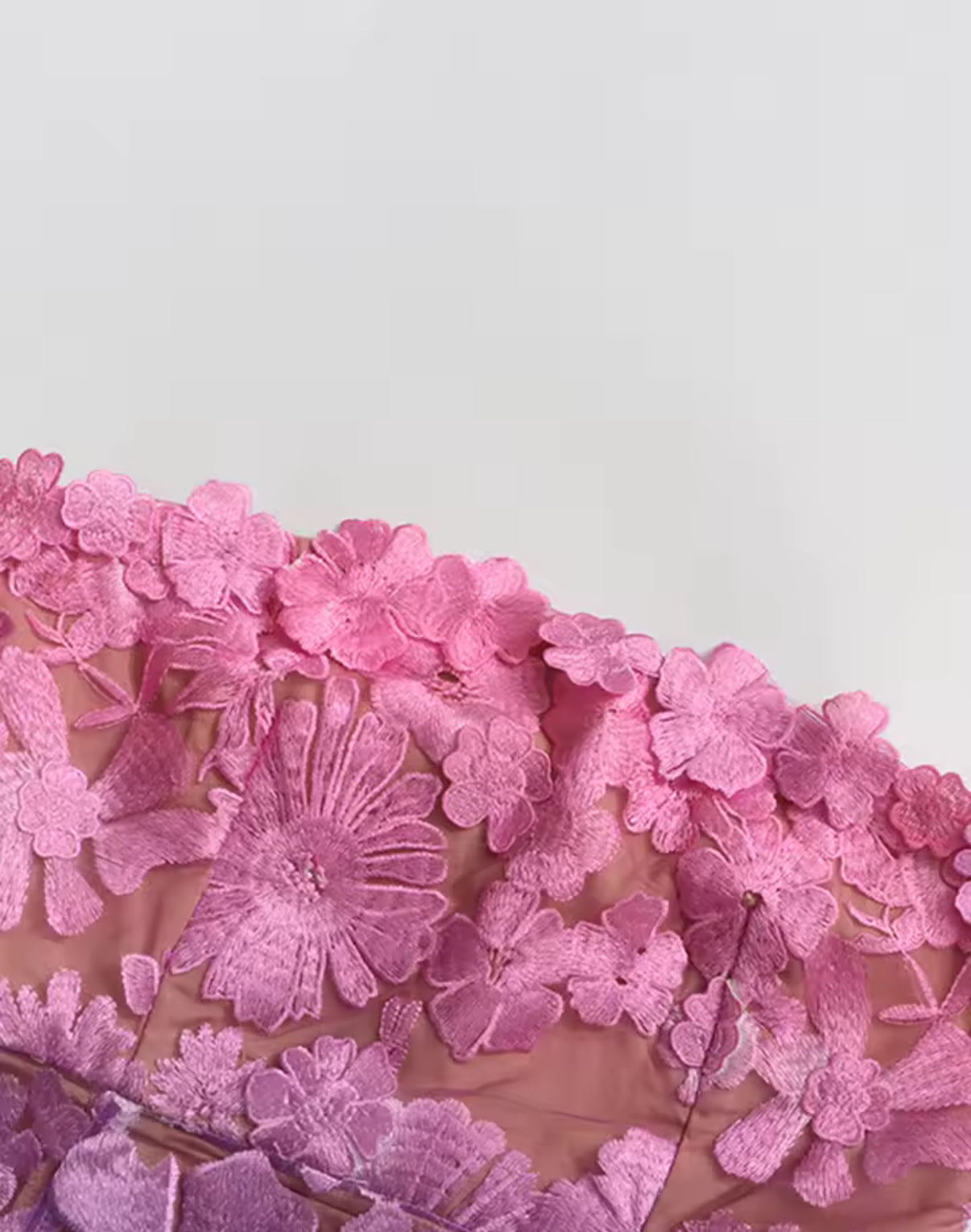 Pink-to-Blue Gradient Floral Mesh Dres/s