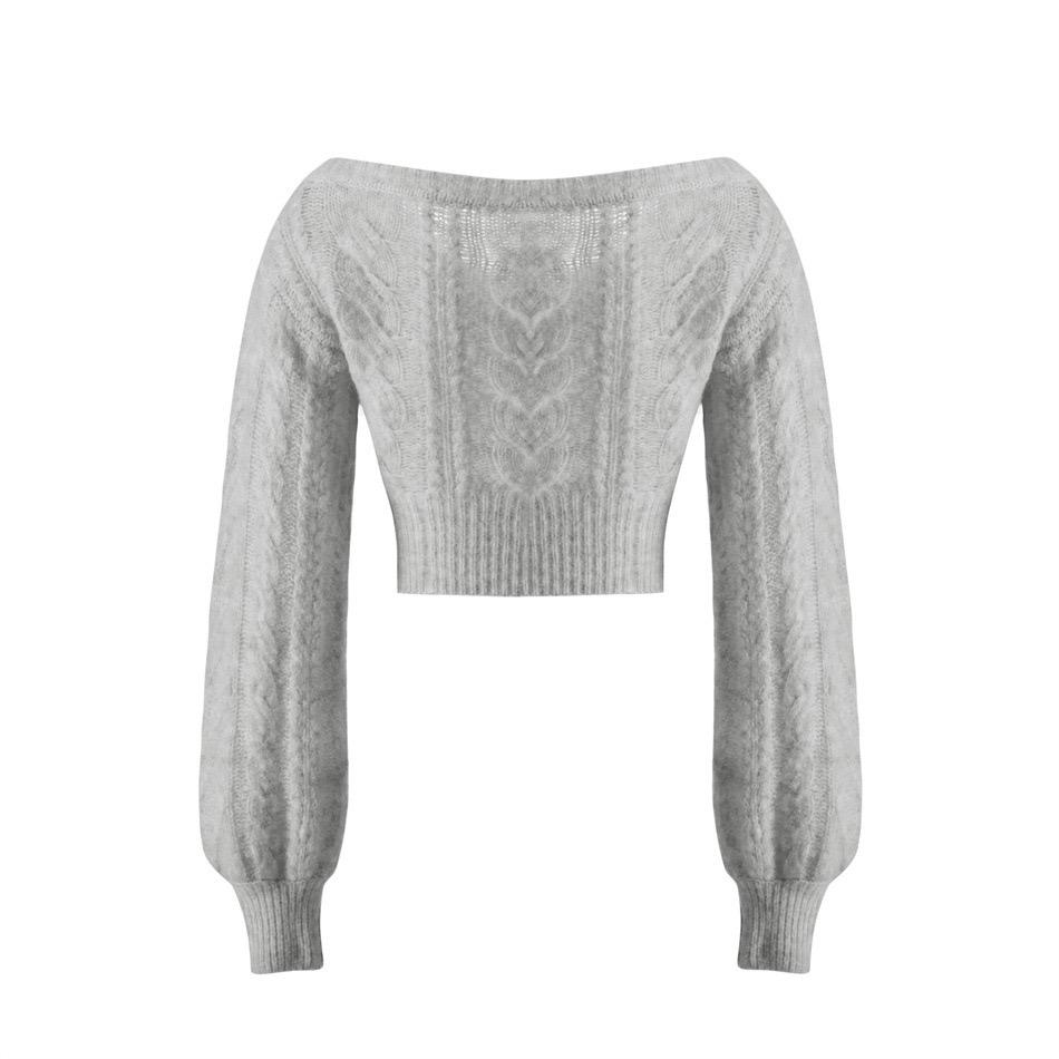 Crystal Kiss Off-Shoulder Knit Cardigan
