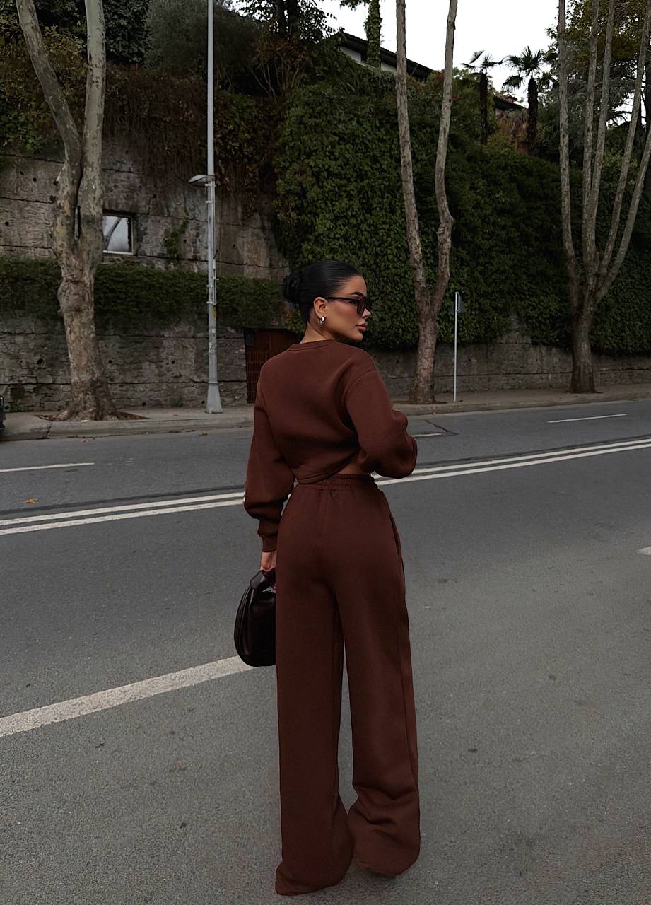 Cocoa Sculpt Wide-Leg Set