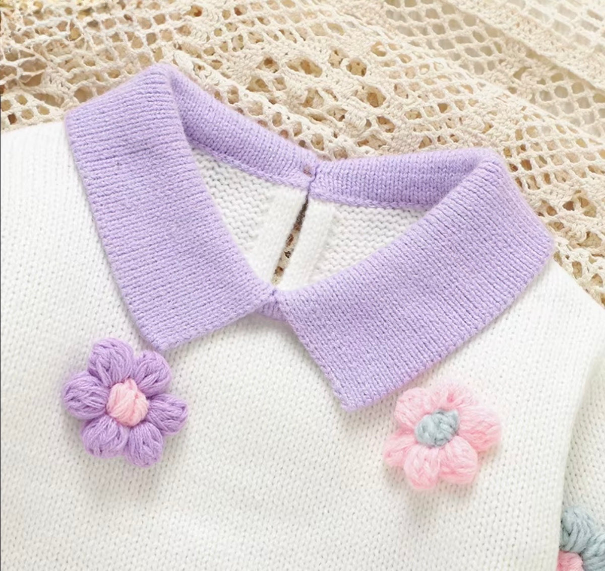 Daisy Bloom Knitted Skirt Set