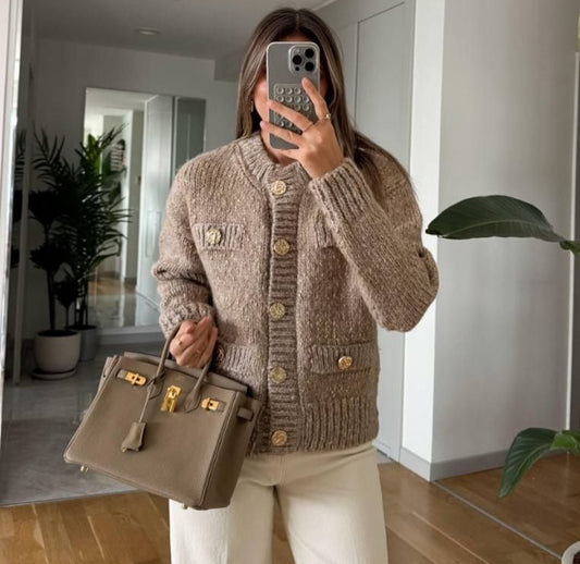 Golden Essence Textured Cardigan