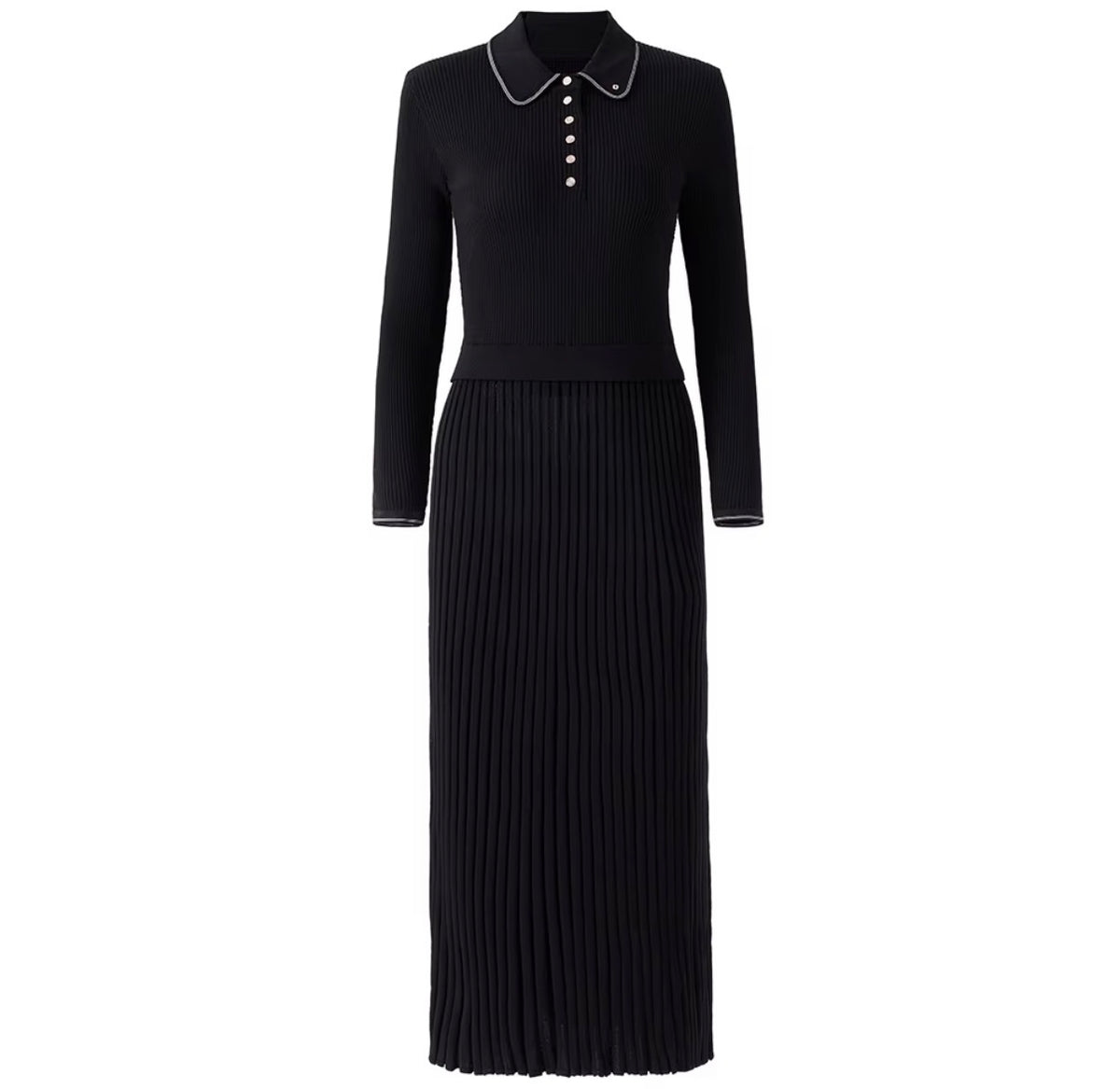 Camille Pleated Polo Maxi Dress