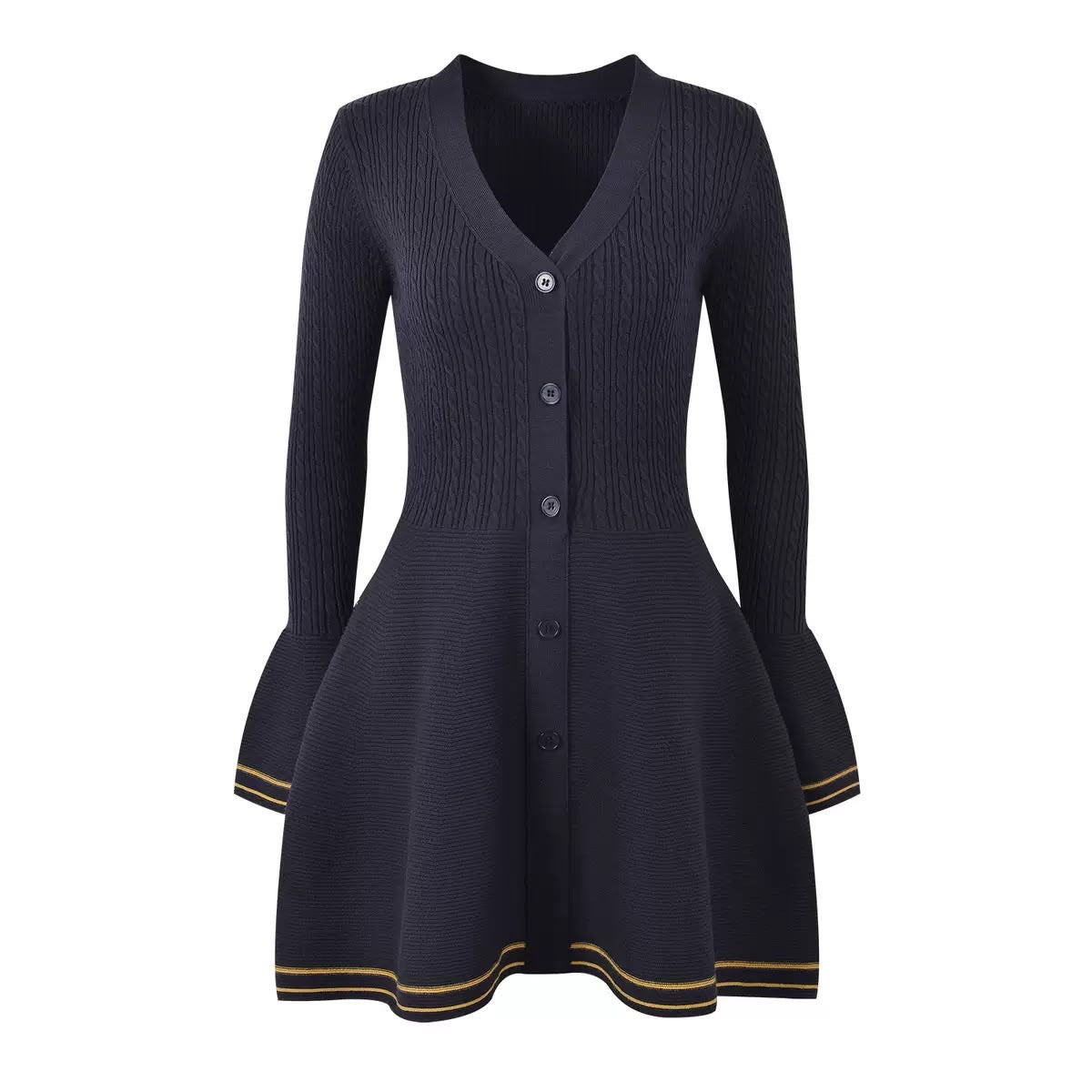 Milano Cable-Knit Flare Dress