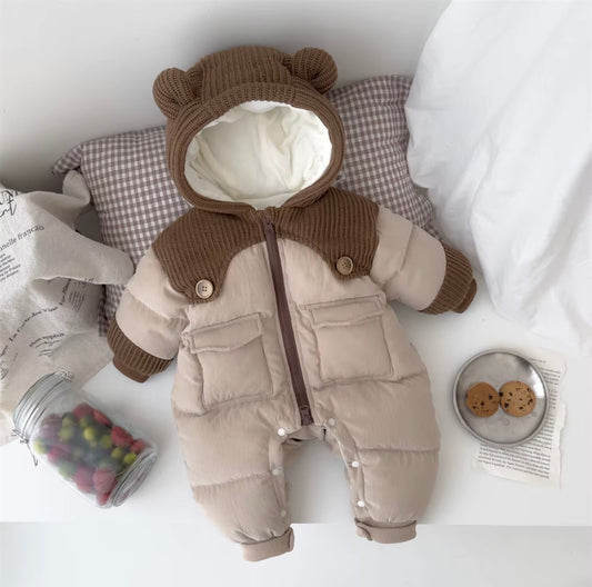 Cocoa Bear Puffer Romper