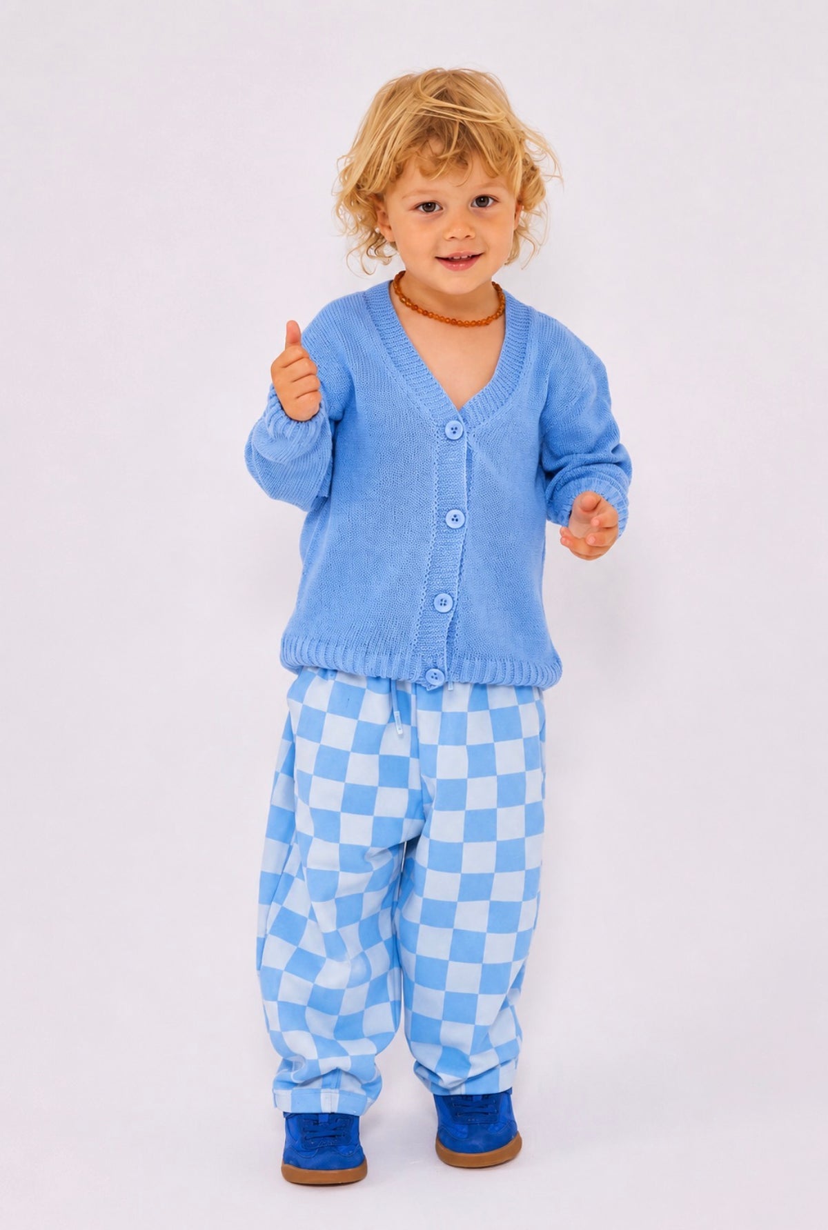 Blue Check Cozy Set