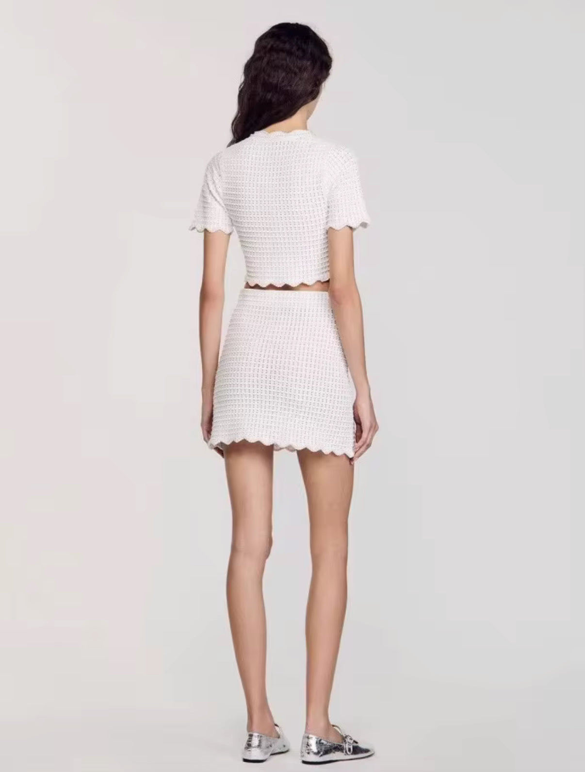 White Waffle-Texture Co-ord with Pocket Detail