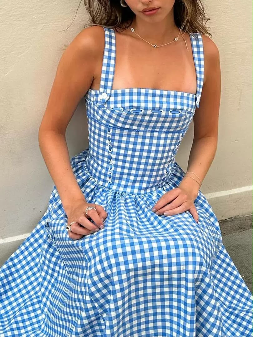 Bluebell Gingham Corset Dress