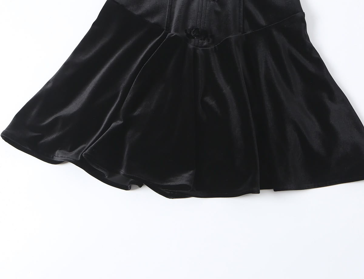 Noir Velvet Mini Dress