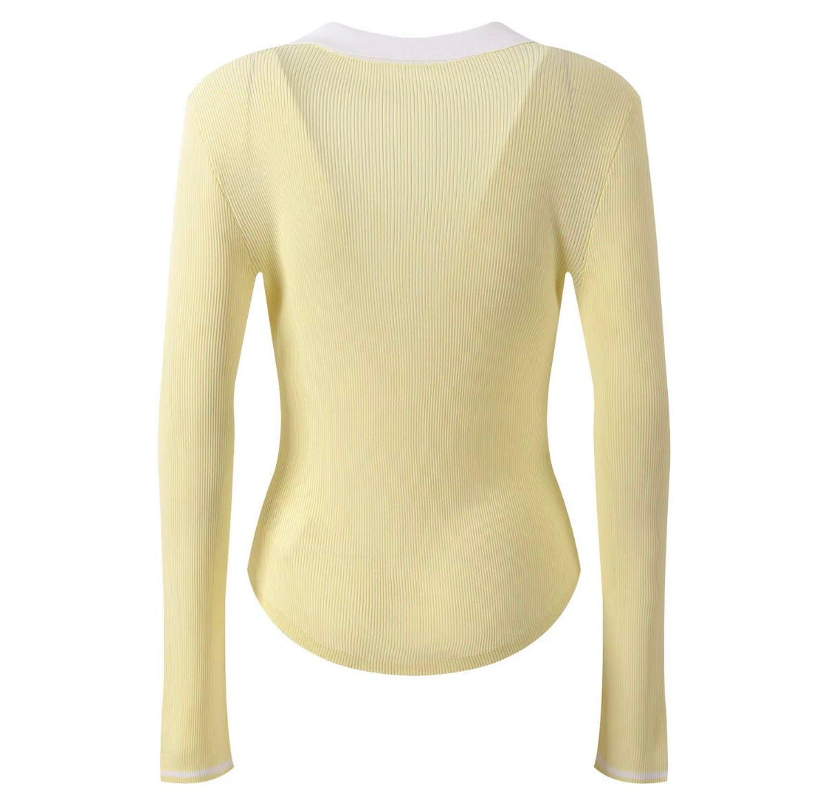 Monaco Contrast Collar Ribbed Top