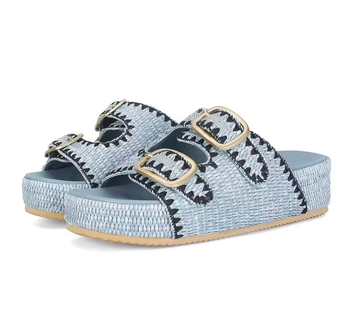 Solara Raffia Slides
