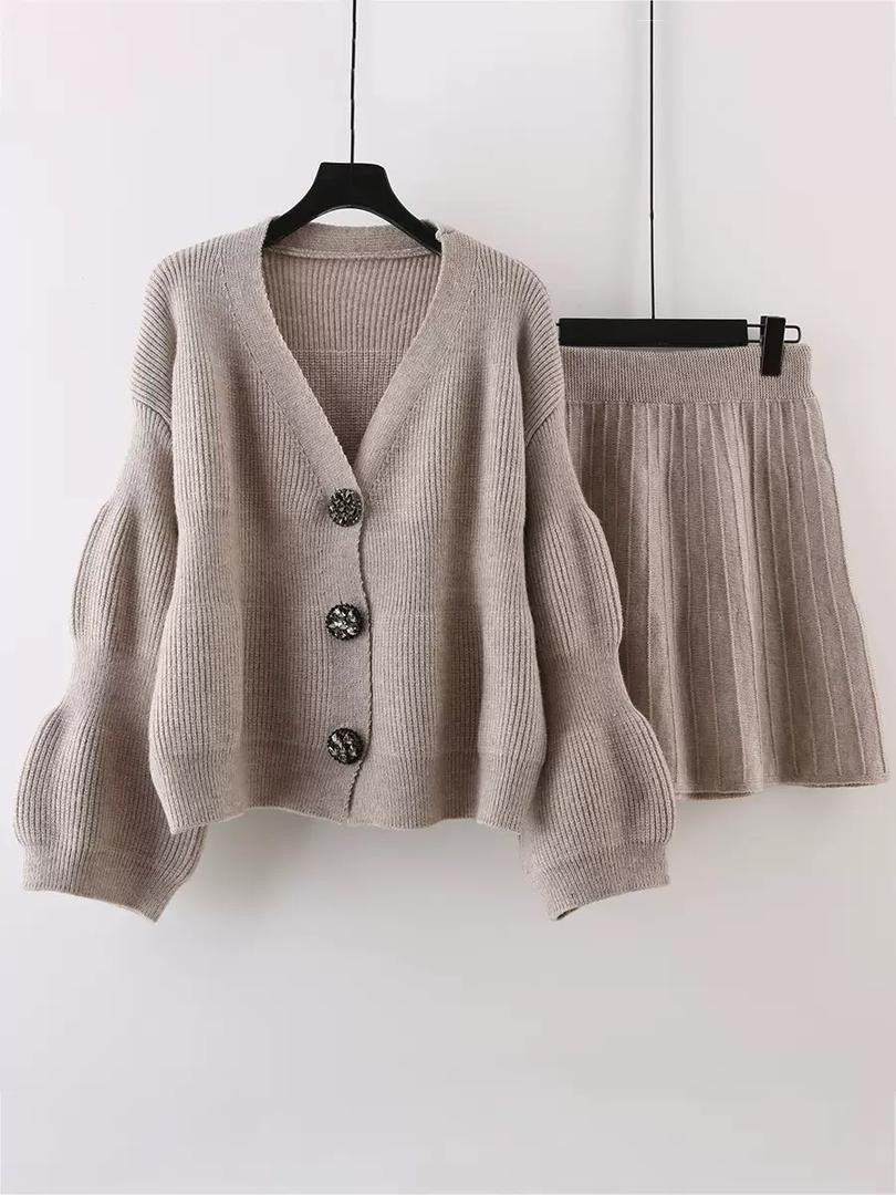 Élise Buttoned Knit Set