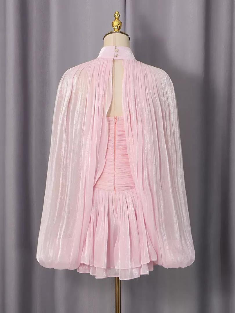 Chiffon Cape Mini Dress