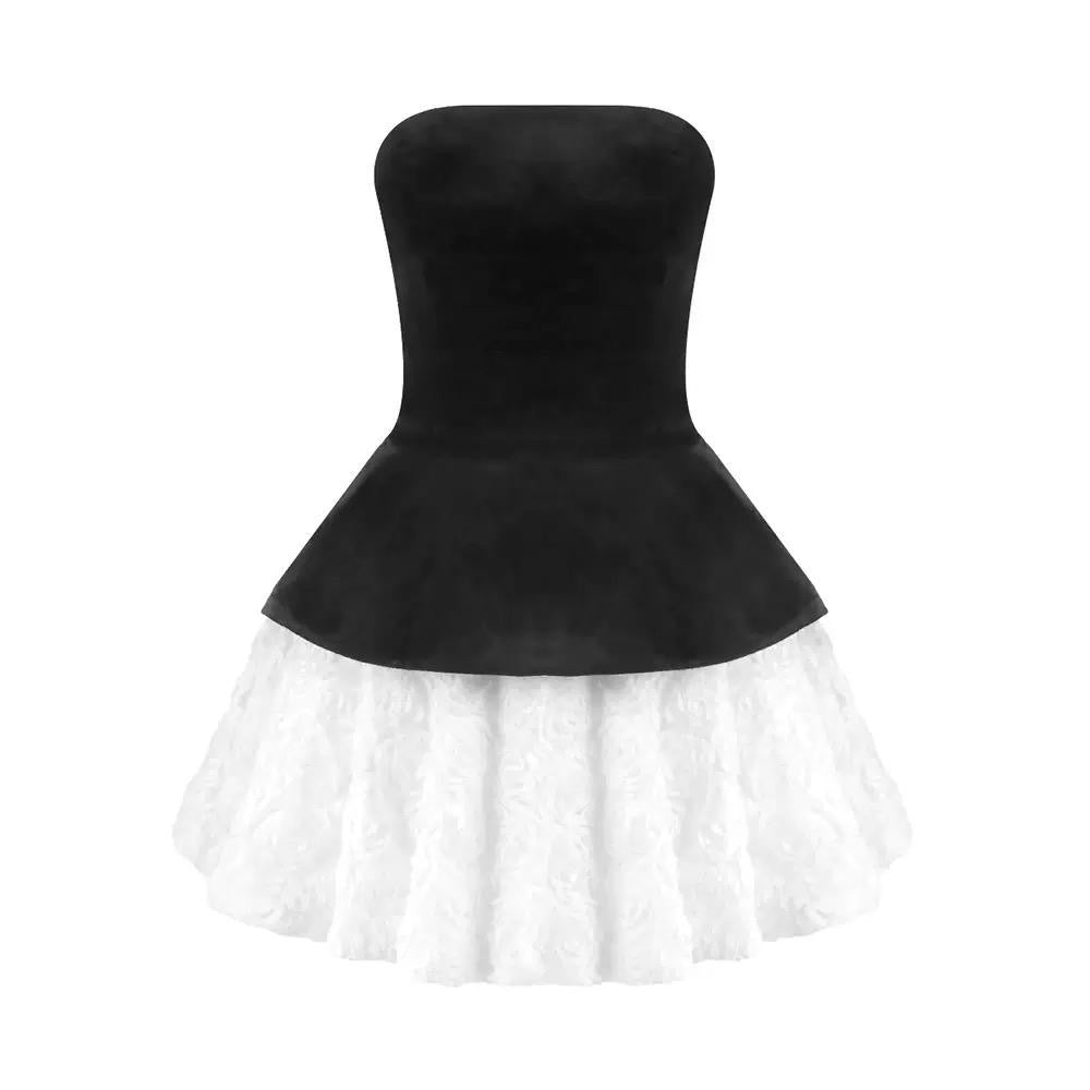 Noir Bloom Couture Mini Dress – Yabaya Boutique