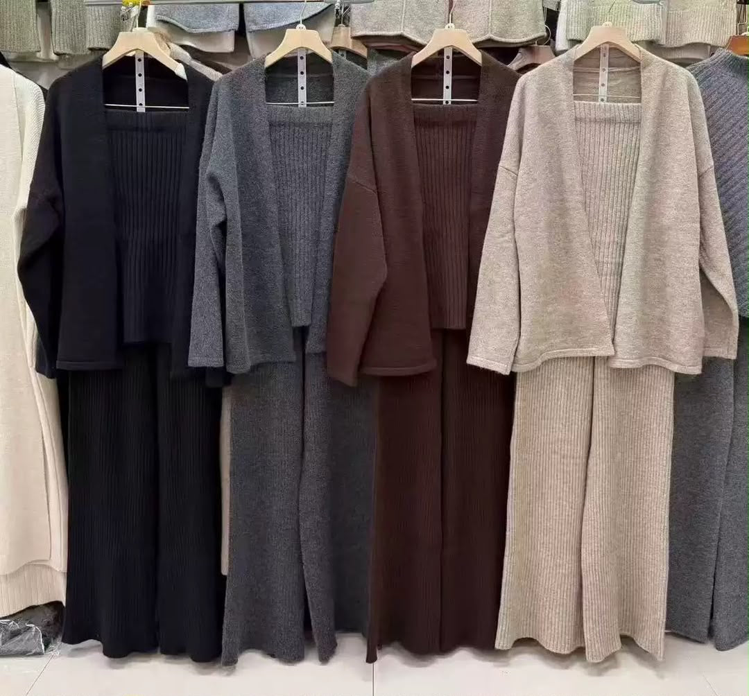 Cozy Ribbed 3-Piece Knit Set