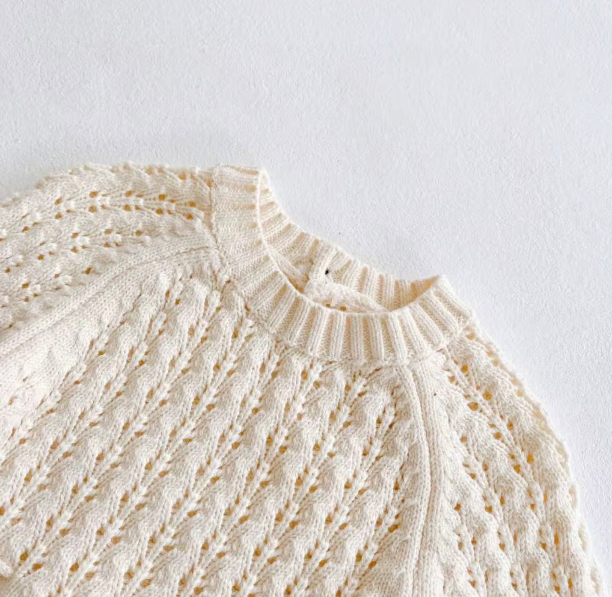 Ivory Pointelle Knit Romper