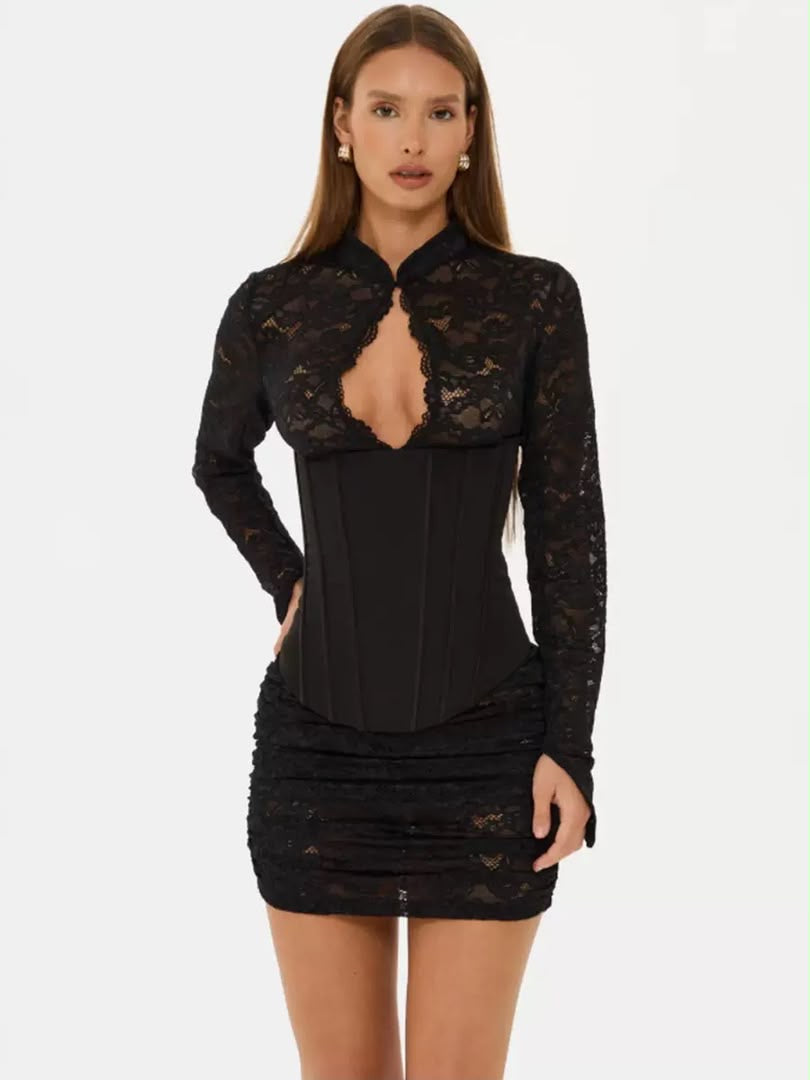 Noir Lace Corset Dress