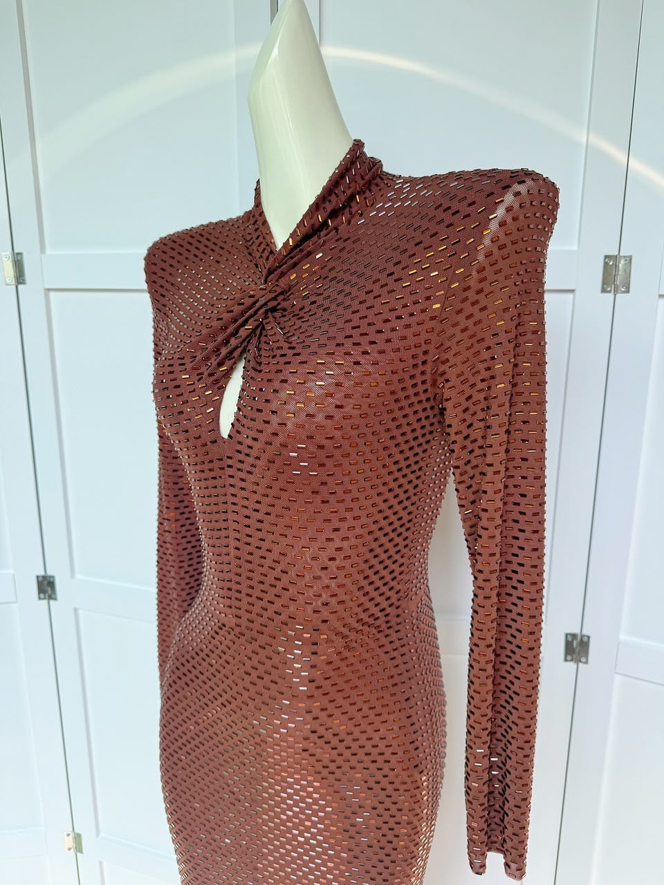 Bronze Crystal Cutout Gown