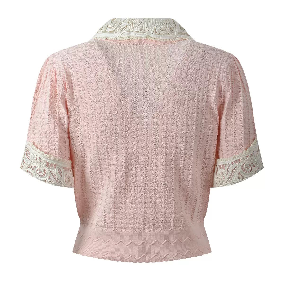 Ivory Lace Collar Knit Top