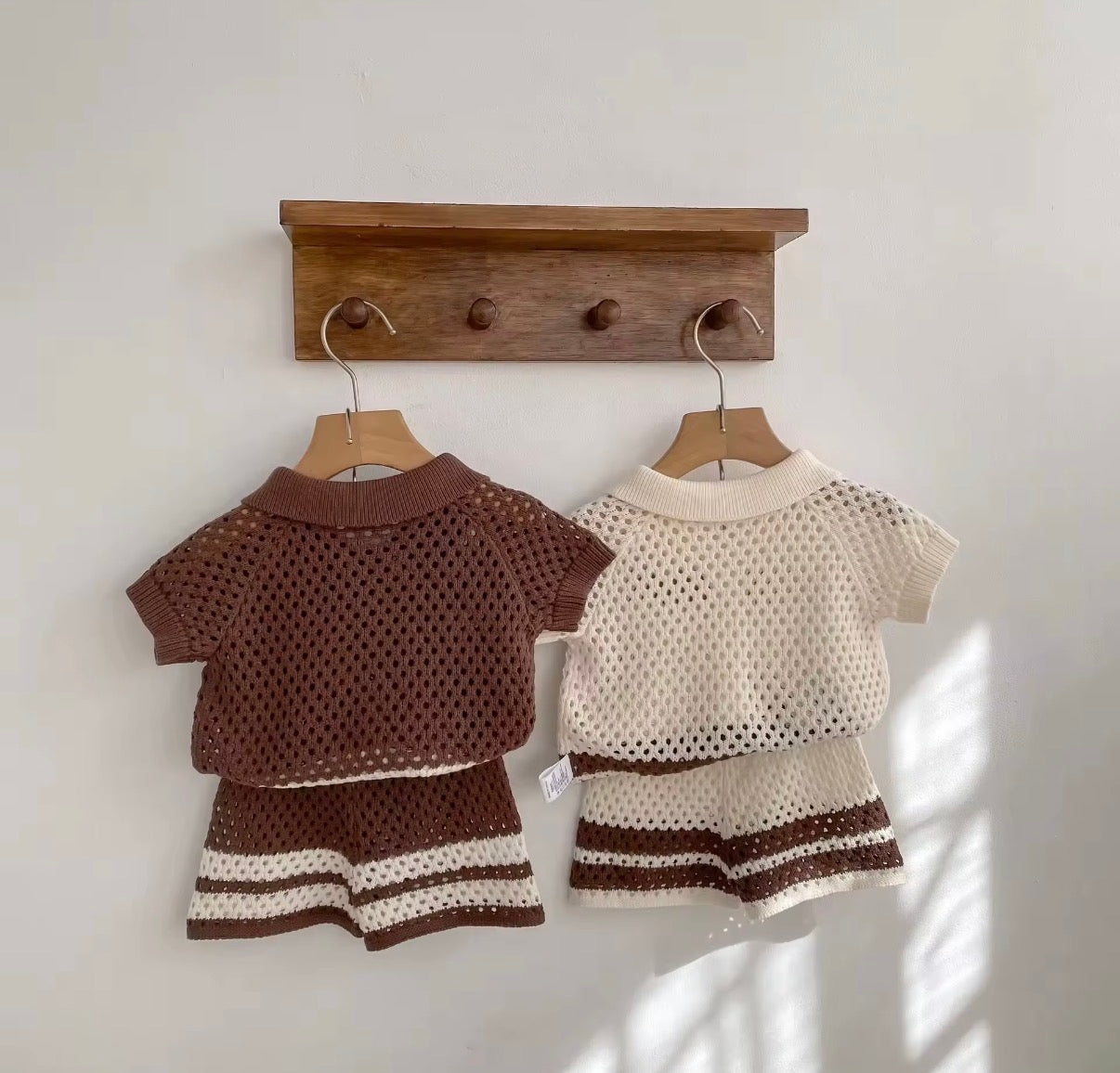 Open Knit Polo Set