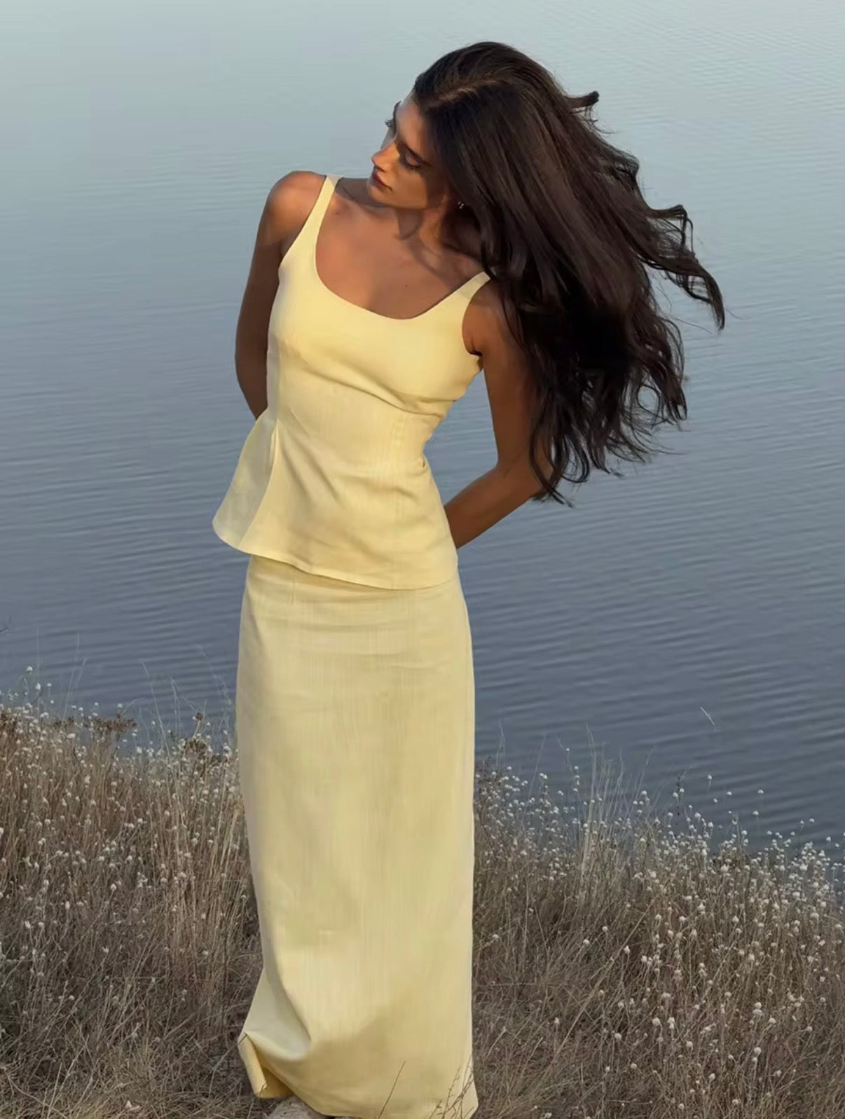 Structured Tank & Maxi Skirt Set